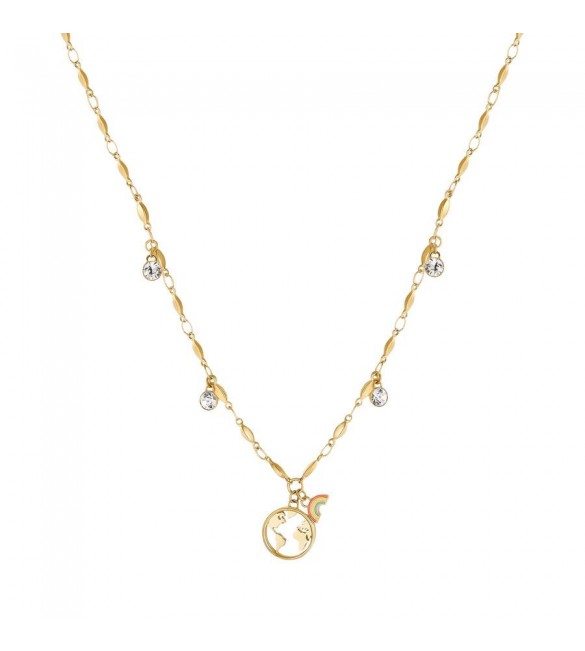 Collana Donna Gioielli Brosway Chakra in acciaio pvd oro Mondo bhkn063