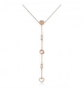 Collana donna gioielli Brosway Chant in acciaio 316L pvd oro rosa a Y bah18