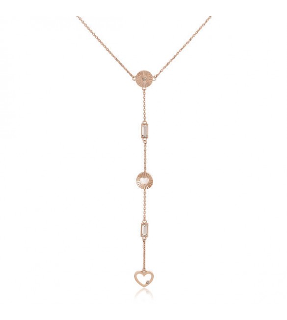 Collana donna gioielli Brosway Chant in acciaio 316L pvd oro rosa a Y bah18