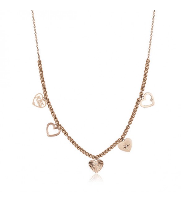 Collana donna gioielli Brosway Chant in acciaio 316L pvd oro rosa bah10