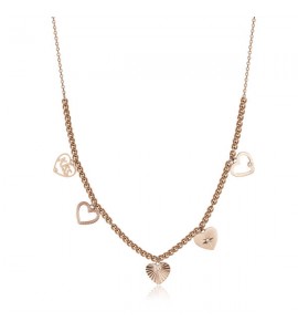 Collana donna gioielli Brosway Chant in acciaio 316L pvd oro rosa bah10