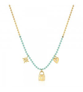 Collana donna gioielli Brosway Chant in acciaio pvd oro con pendenti bah63