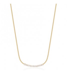 Collana Donna Gioielli Brosway Desideri in acciaio pvd oro con zirconi bianchi Amicizia bein007