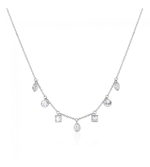 Collana donna gioielli Brosway Rain in acciaio con cristalli crystal bnr06
