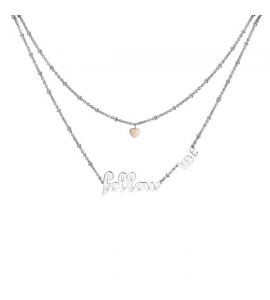 Collana donna gioielli Brosway Script a due fili in acciaio 316L con scritta brp03