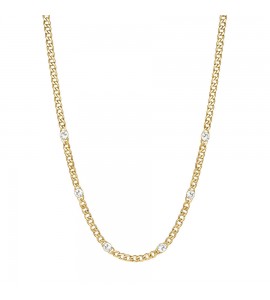 Collana Donna Gioielli Brosway Symphonia in acciaio 316L pvd Oro e cristalli crystal bym84