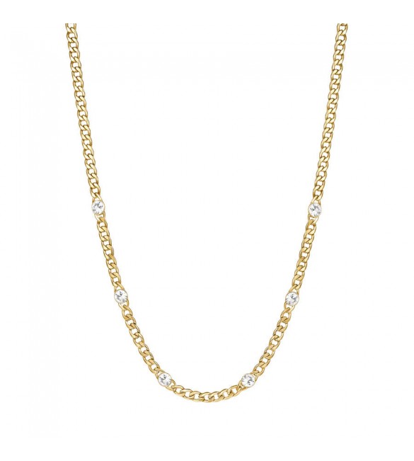 Collana Donna Gioielli Brosway Symphonia in acciaio 316L pvd Oro e cristalli crystal bym84