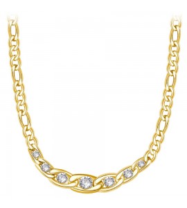 Collana Donna Gioielli Brosway Symphonia in acciaio pvd oro con cristalli crystal bym98