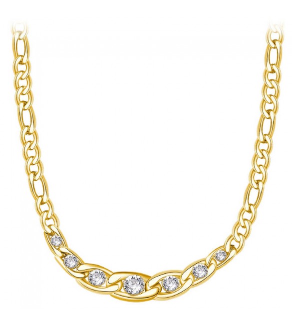 Collana Donna Gioielli Brosway Symphonia in acciaio pvd oro con cristalli crystal bym98