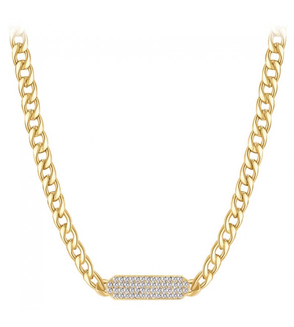 Collana Donna Gioielli Brosway Symphonia in acciaio pvd Oro e cristalli crystal bym100