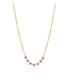 Collana Donna Gioielli Brosway Symphonia in acciaio pvd oro e cristalli light amethyst bym138