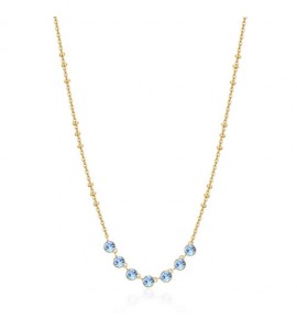 Collana Donna Gioielli Brosway Symphonia in acciaio pvd oro e cristalli light sapphire bym137