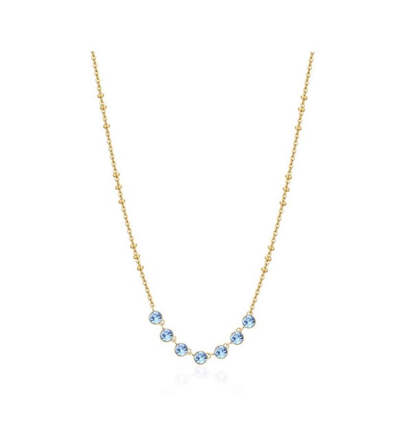 Collana Donna Gioielli Brosway Symphonia in acciaio pvd oro e cristalli light sapphire bym137