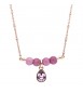 Collana donna gioielli Brosway Très Jolie mini acciaio 316L pvd oro rosa composta da elementi rodonite cristallo crystal antique