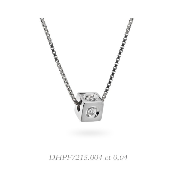 Collana donna gioielli Donnaoro linea Dadi in oro 18 kt con Diamanti ct 0,04 DHPF7215.004