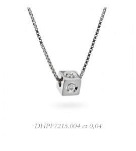 Collana donna gioielli Donnaoro linea Dadi in oro 18 kt con Diamanti ct 0,04 DHPF7215.004