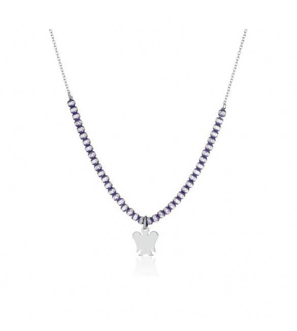 Collana donna gioielli Roberto Giannotti Angelo Custode in argento e sfere violet gia350