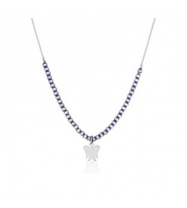 Collana donna gioielli Roberto Giannotti Angelo Custode in argento e sfere violet gia350