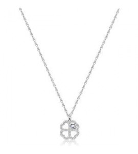 Collana Donna Gioielli S\'agapò Lucky Light in acciaio con Quadrifoglio e Cristallo skt39