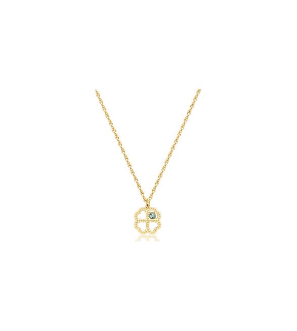 Collana Donna Gioielli S\'agapò Lucky Light in acciaio dorato con Quadrifoglio e Cristallo skt40