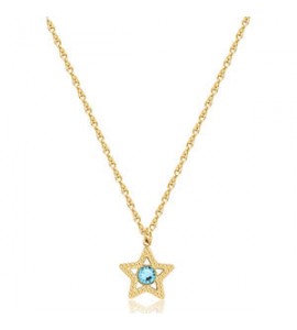 Collana Donna Gioielli S\'agapò Lucky Light in acciaio dorato con Stella e Cristallo skt38