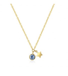 Collana Donna Gioielli S\'agapò Lucky Light in acciaio pvd oro con Stella e Cristallo skt24
