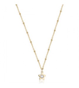 Collana Donna Gioielli S\'agapò Message in acciaio dorato con Stella e perla ssg27