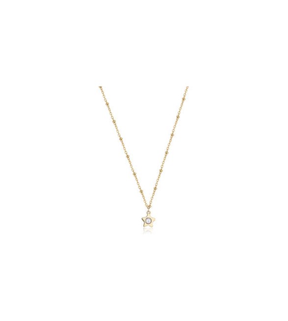 Collana Donna Gioielli S\'agapò Message in acciaio dorato con Stella e perla ssg27