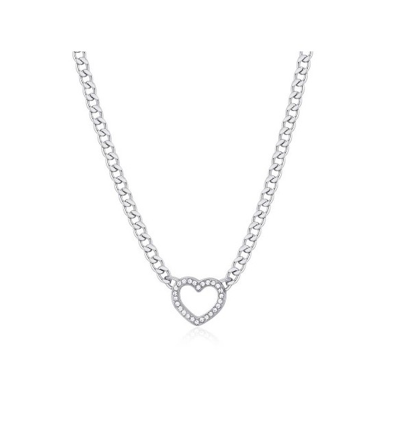 Collana Donna Gioielli S\'agapò My Love in acciaio Cuore e cristalli syl05