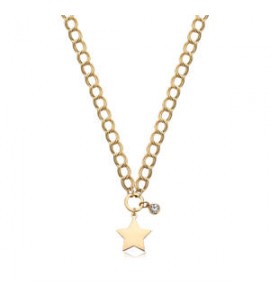 Collana Donna Gioielli S\'agapò My Love in acciaio dorato Stella e cristallo bianco syl20