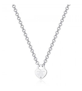 Collana Donna Gioielli Sagapò Be My Always in acciaio con Cuore cristallo e incisione La Migliore Amica E\' La Mia sbm76