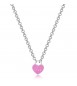 Collana Donna Gioielli Sagapò Be My Always in acciaio con Cuore smalto Fucsia e incisione Good Luck sbm84