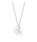 Collana donna gioielli Sagapò Be My Always in acciaio con Quadrifoglio cristallo bianco e incisione Stay Wild sbm53