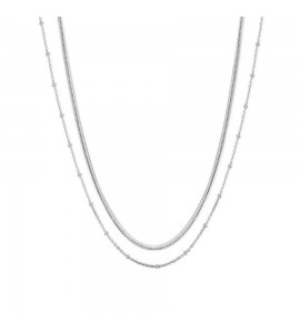 Collana Donna Gioielli Sagapò Chunky in acciaio doppia catena shk08