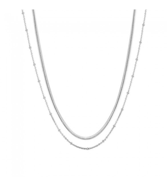 Collana Donna Gioielli Sagapò Chunky in acciaio doppia catena shk08