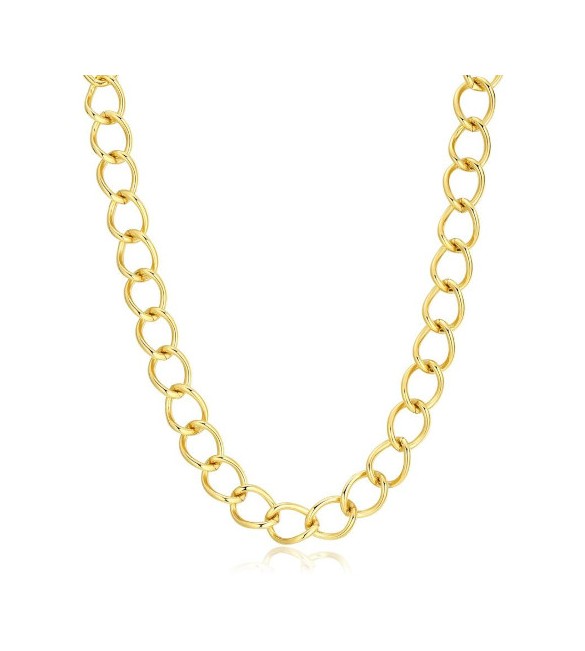 Collana Donna Gioielli Sagapò Chunky in acciaio pvd oro catena grumetta larga shk30