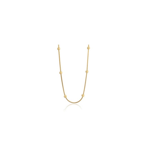 Collana Donna Gioielli Sagapò Chunky in acciaio pvd oro catena snake con sfere shk50