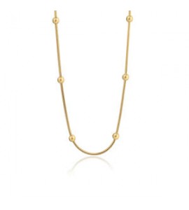 Collana Donna Gioielli Sagapò Chunky in acciaio pvd oro catena snake con sfere shk50