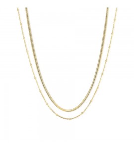 Collana Donna Gioielli Sagapò Chunky in acciaio pvd oro doppia catena shk09