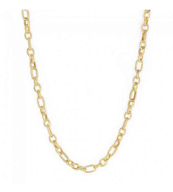 Collana Donna Gioielli Sagapò Chunky lunga in acciaio pvd oro catena grande shk22