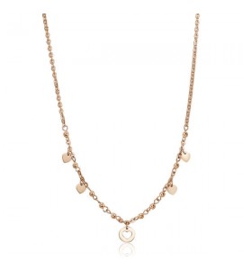 Collana donna gioielli Sagapò Haiti in acciaio 316L pvd oro rosa sht04