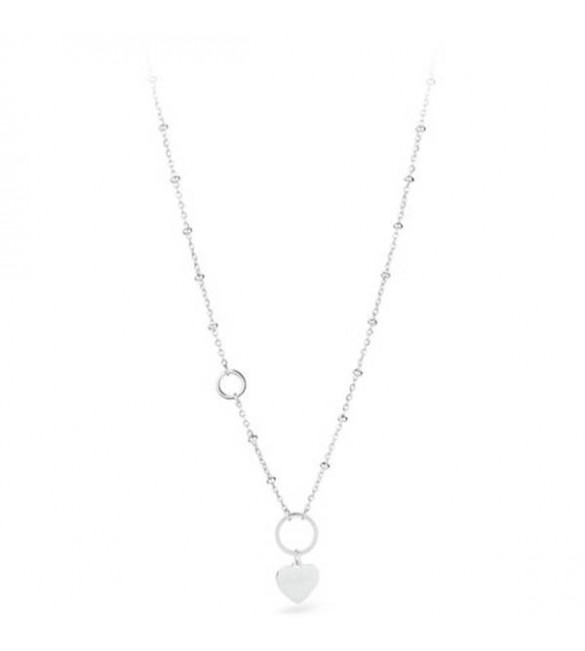 Collana donna gioielli Sagapò Happy in acciaio 316L con Cuore personalizzabile con charms shac6