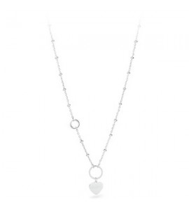 Collana donna gioielli Sagapò Happy in acciaio 316L con Cuore personalizzabile con charms shac6