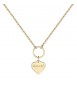 Collana donna gioielli Sagapò Happy in acciaio 316L pvd oro con Cuore personalizzabile con charms shac40