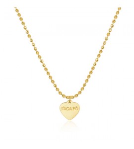 Collana donna gioielli Sagapò Happy in acciaio 316L pvd oro con Cuore personalizzabile con charms shac43