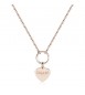 Collana donna gioielli Sagapò Happy in acciaio 316L pvd oro rosa con Cuore personalizzabile con charms shac41