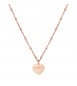 Collana donna gioielli Sagapò Happy in acciaio 316L pvd oro rosa con Cuore personalizzabile con charms shac45