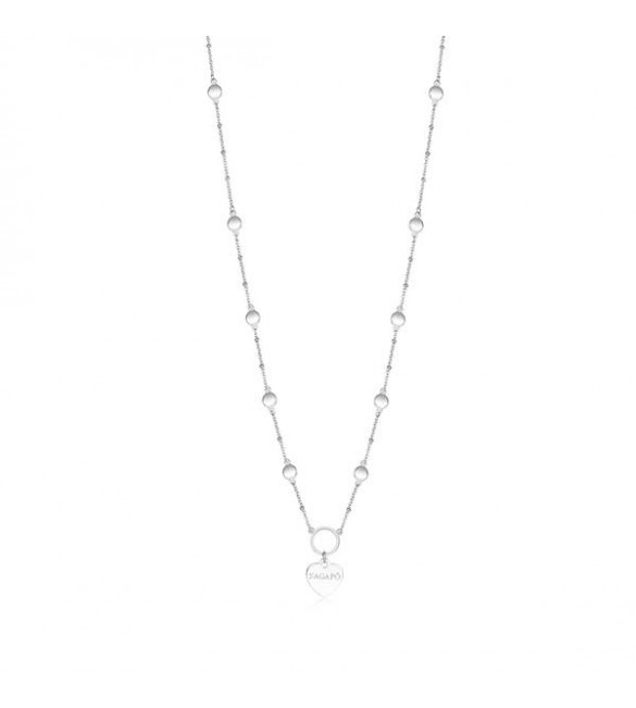 Collana donna gioielli Sagapò Happy in acciaio con Cuore personalizzabile con charms shac28