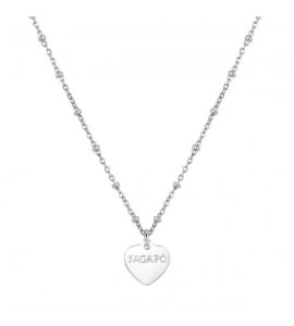 Collana donna gioielli Sagapò Happy in acciaio con Cuore personalizzabile con charms shac44