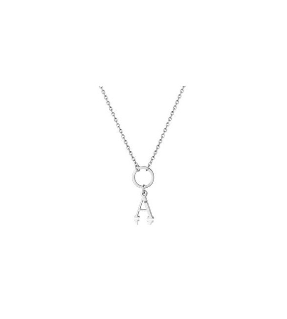 Collana Donna Gioielli Sagapò Happy in acciaio con lettera A shac65